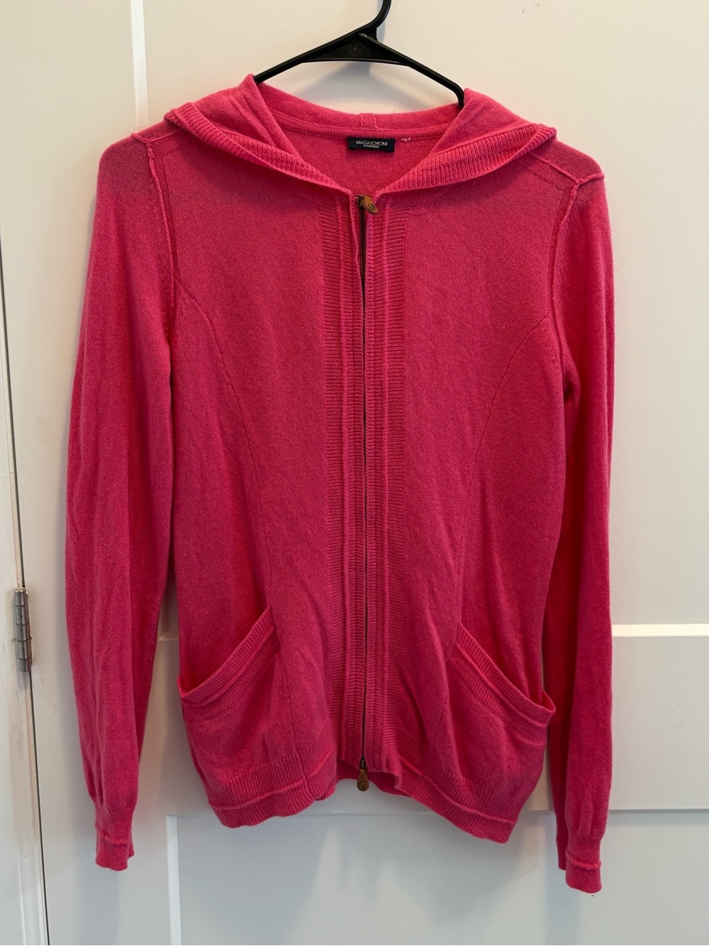 100% Cashmere Hot Pink Zip Up Sweater